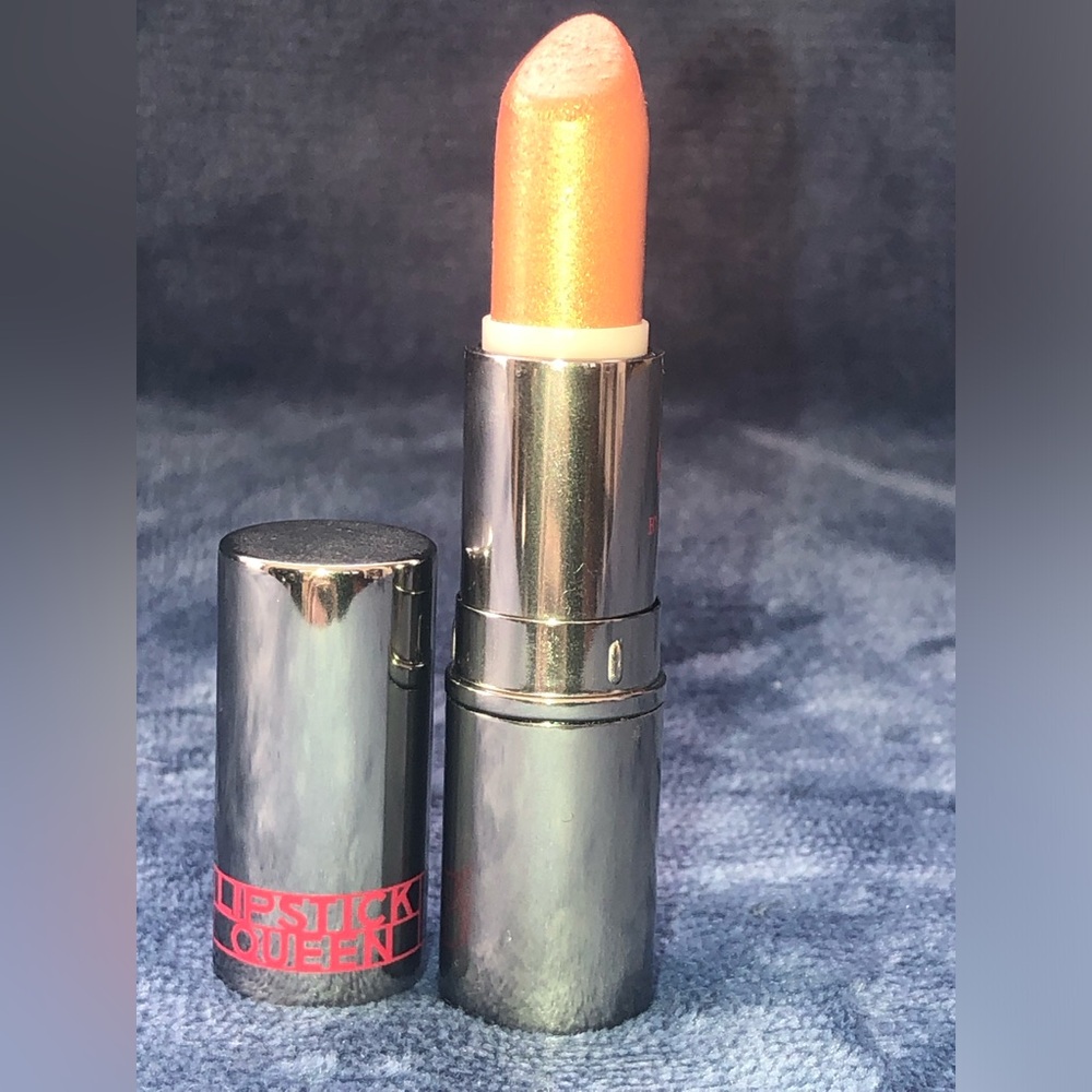 USED Lipstick Queen Nude Metal Lipstick Peach Gold Shimmer